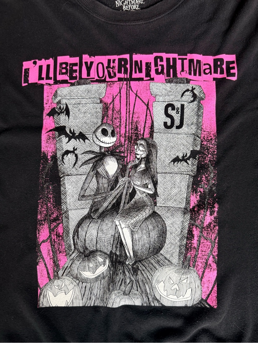 Disney The Nightmare Before Christmas Black Graphic crewneck sweatshirt